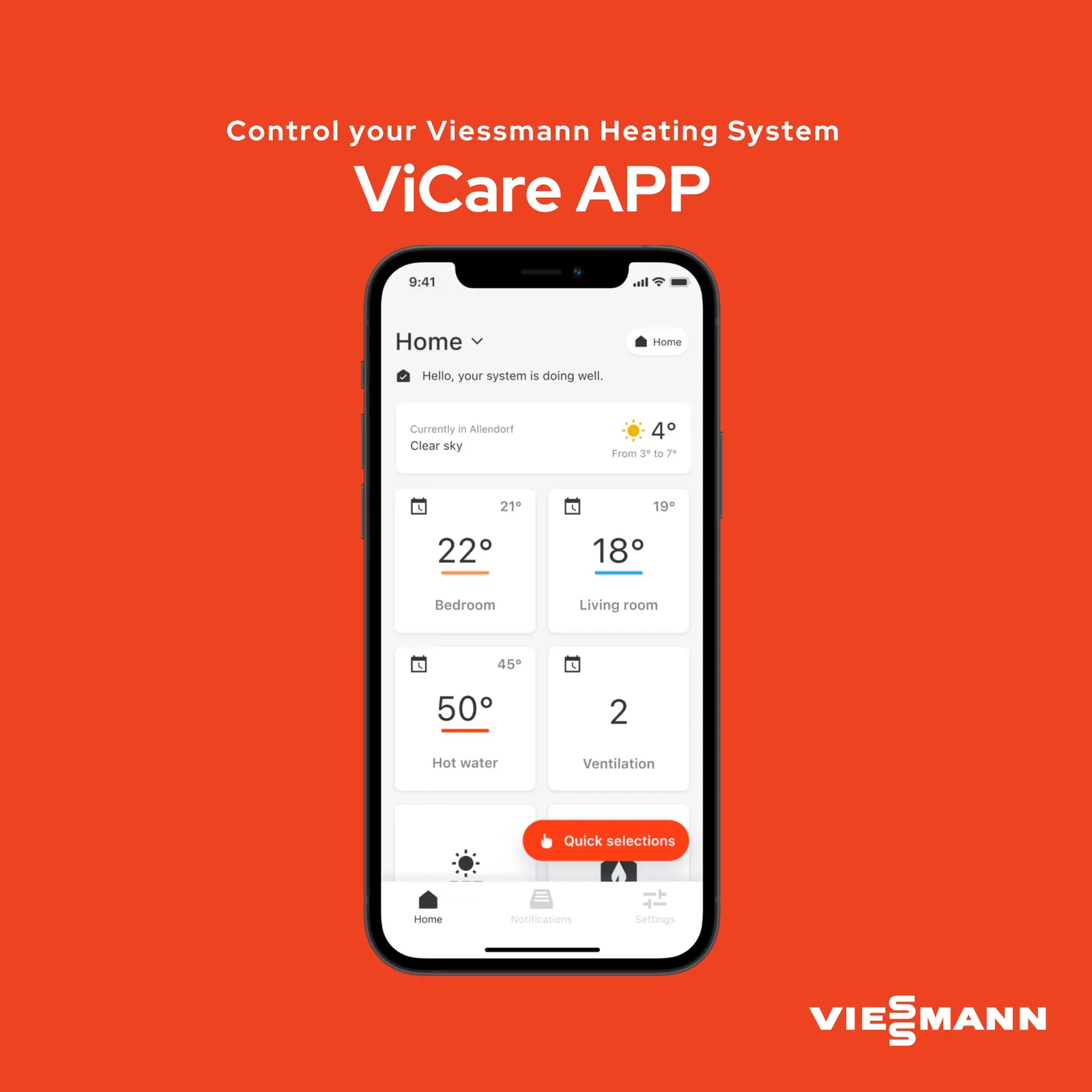 ViCare app for boiler control